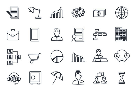 Set finance icon template for graphic and web design collection. business finance pack symbol logo vector illustration