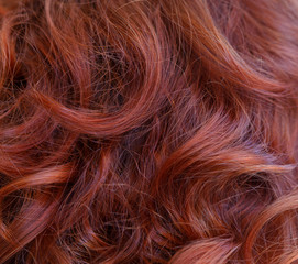 Texture of painted female curls on the head