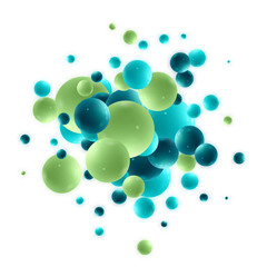 Vector illustration with multicolored bubbles. Green and blue balls. eps 10
