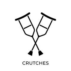 Crutches icon vector illustration. Crutches vector illustration template. Crutches icon design isolated on white background. Crutches vector icon flat design for website, logo, sign, symbol, app, UI.