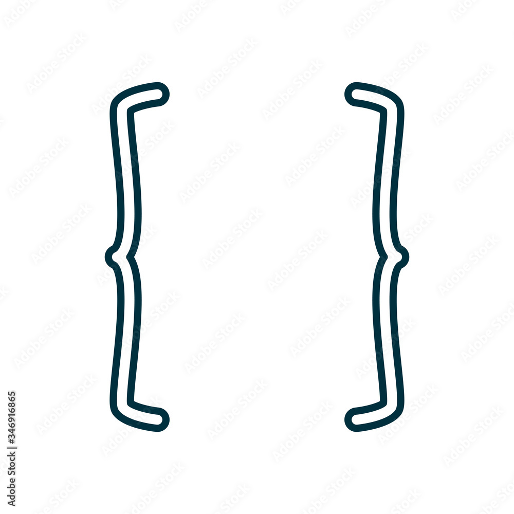 Poster curly brackets line style icon vector design