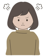 怒っている若い女性
