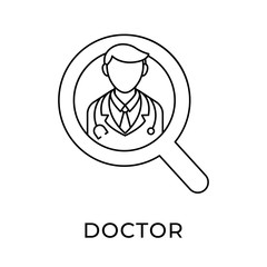 Doctor icon vector illustration. Medical Doctor vector illustration template. Doctor icon design isolated on white background. Doctor vector icon flat design for website, logo, sign, symbol, app, UI.