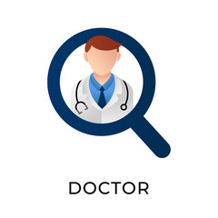 Doctor icon vector illustration. Medical Doctor vector illustration template. Doctor icon design isolated on white background. Doctor vector icon flat design for website, logo, sign, symbol, app, UI.