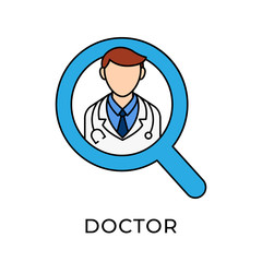 Doctor icon vector illustration. Medical Doctor vector illustration template. Doctor icon design isolated on white background. Doctor vector icon flat design for website, logo, sign, symbol, app, UI.