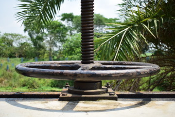 closeup view of turbine wheel
