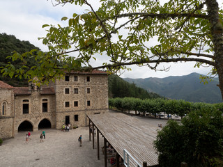 potes, asturias, spain, august 18, 2018: monastery of very dark origin