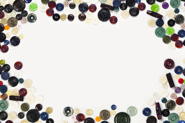 Button frame in various shapes and colors.