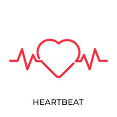Heartbeat icon vector illustration. Medical Heartbeat vector template. Heartbeat icon design isolated on white background. Heartbeat vector icon flat design for website, logo, sign, symbol, app, UI.