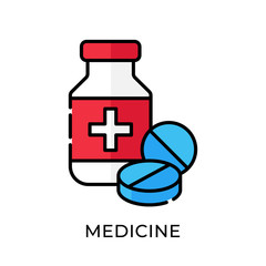 Medicine icon vector illustration. Medicine vector illustration template. Medicine icon design isolated on white background. Medicine vector icon flat design for website, logo, sign, symbol, app, UI.