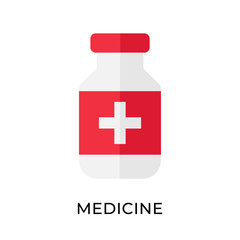 Obraz premium Medicine icon vector illustration. Medicine vector illustration template. Medicine icon design isolated on white background. Medicine vector icon flat design for website, logo, sign, symbol, app, UI.