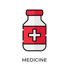 Obraz premium Medicine icon vector illustration. Medicine vector illustration template. Medicine icon design isolated on white background. Medicine vector icon flat design for website, logo, sign, symbol, app, UI.