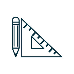 Ruler and pencil line style icon vector design