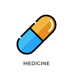 Medicine icon vector illustration. Medicine vector illustration template. Medicine icon design isolated on white background. Medicine vector icon flat design for website, logo, sign, symbol, app, UI.