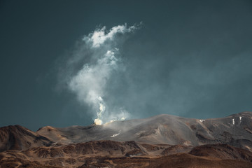 volcano mountain landscape in desert of chile