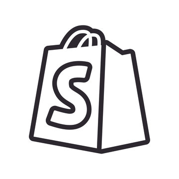 Shopify Line Style Icon Vector Design