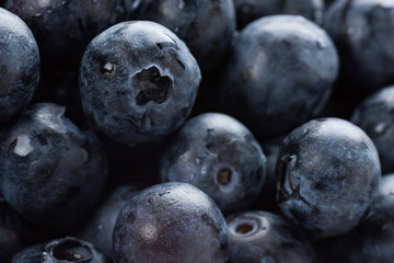 Background of fresh blue berries close-up