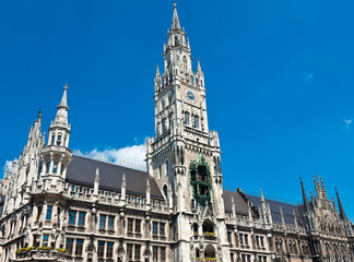 New Town Hall (Neues Rathaus). Sunny summer day.  Munich. Germany
