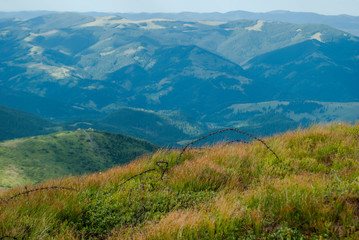 Fototapeta na wymiar View of the valley in the Carpathians in summer