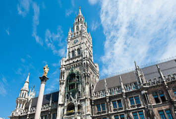 New Town Hall (Neues Rathaus). Sunny summer day.  Munich. Germany