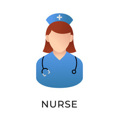 Fototapeta premium Nurse icon vector illustration. Medical Nurse vector illustration template. Nurse icon design isolated on white background. Nurse vector icon flat design for website, logo, sign, symbol, app, UI.
