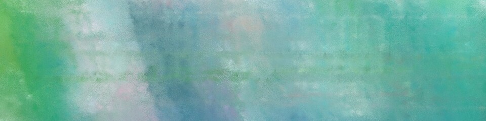 wide art grunge abstract painting background texture with cadet blue, pastel gray and ash gray colors and space for text or image. can be used as horizontal background graphic