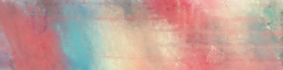 wide art grunge abstract painting background texture with rosy brown, pastel gray and cadet blue colors and space for text or image. can be used as postcard or poster