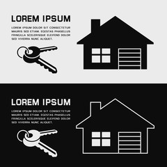Real estate concept with cottage house and keys icon