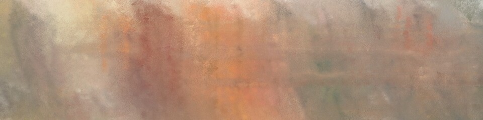wide art grunge abstract painting background texture with rosy brown, wheat and pastel gray colors and space for text or image. can be used as horizontal background graphic