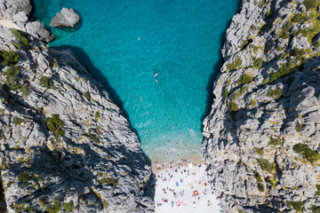 The beach near the bay of Sa Calobra in Mallorca