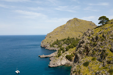 The rocks near the Bay of Sa Calobra in Mallorca