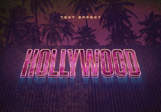 Retro Neon 80's Text Effect Mockup