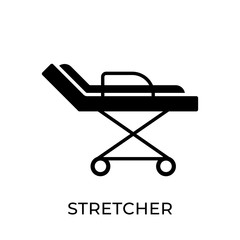 Stretcher icon vector illustration. Hospital Stretcher vector design illustration template isolated on white background. Stretcher vector icon flat design for website, logo, sign, symbol, app, UI.