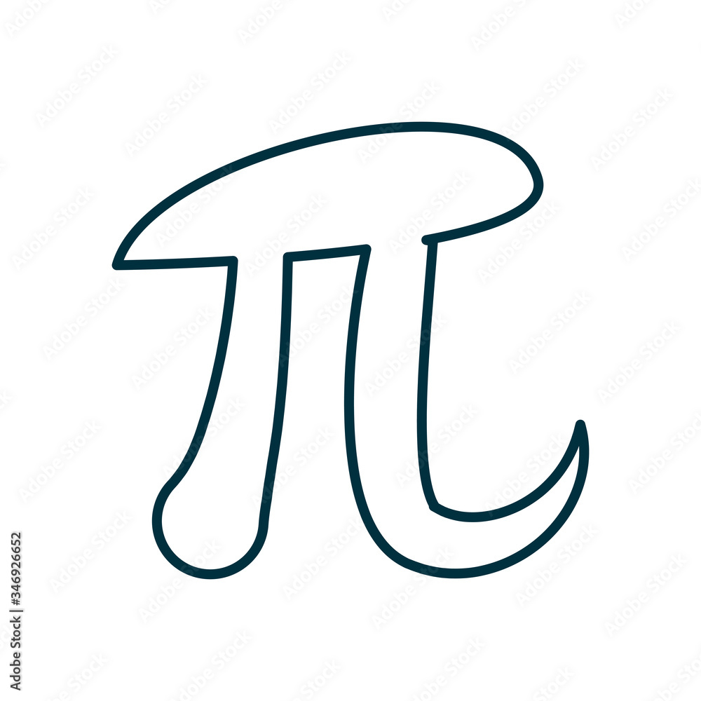 Poster pi line style icon vector design