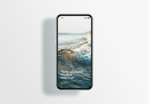 Phone Mobile Device Mockup with Long Shadow
