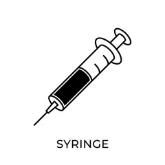Syringe icon vector illustration. Medical Syringe vector icon template. Syringe icon design isolated on white background. Syringe vector icon flat design for website, logo, sign, symbol, app, UI.