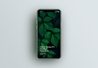 Green Phone Mobile Device App Mockup