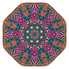 Abstract mandala floral design colorful ornament stylish element