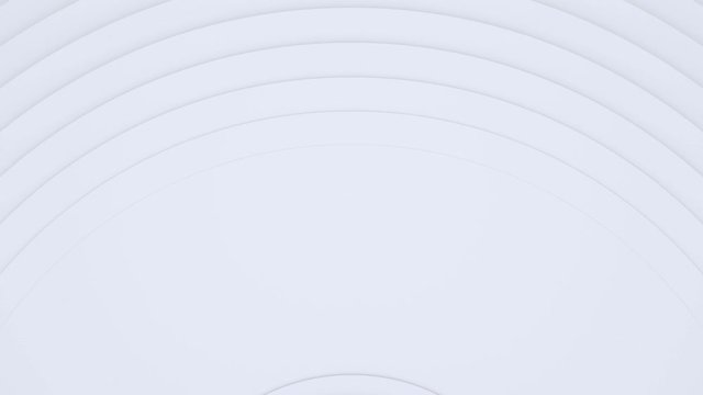 White light background, architectural futuristic construction, 3d motion design, layered paper art, looping animated 4K wallpaper, abstract geometric pattern, circles animation, concentric shapes