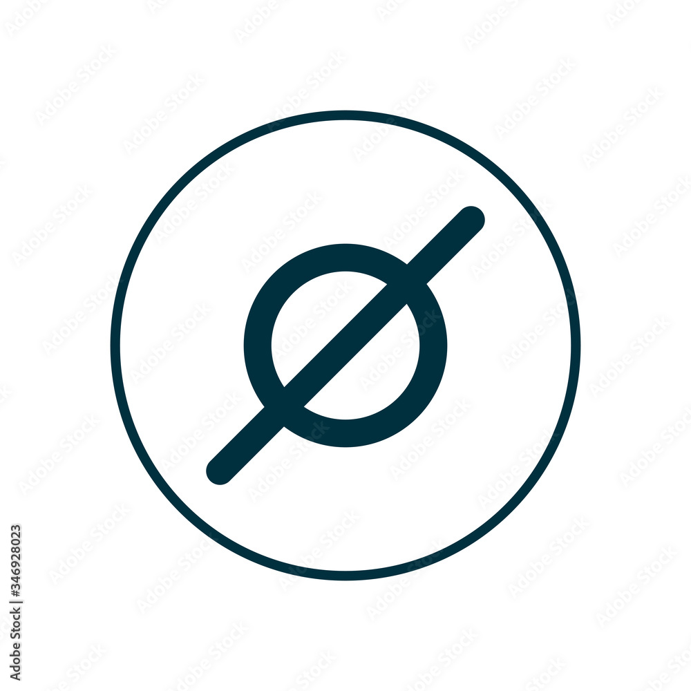 Poster empty set line style icon vector design