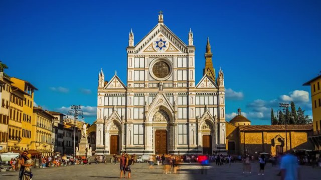 Timelapse of basilica of Santa Croce, Florence