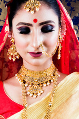 beautiful indian bride wearing traditional indian bridal dress