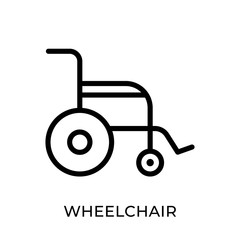 Wheelchair icon vector illustration. Medical Wheelchair vector illustration template isolated on white background. Wheelchair vector icon flat design for website, logo, sign, symbol, app, UI.