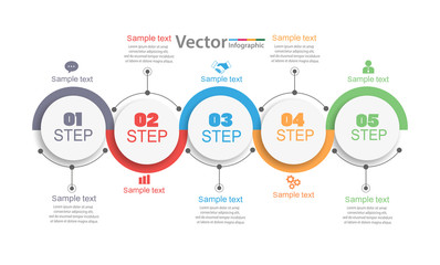 Vector infographics template with 5 steps, options, workflow, process chart