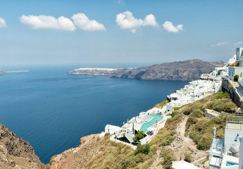 Fototapeta na wymiar Santorini charming white architecture, Greece