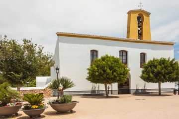 Fototapeta na wymiar St Gertrudis de Fruitera church in Ibiza