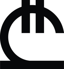 Georgian currency LARI GEL minimal regular symbol black icon 