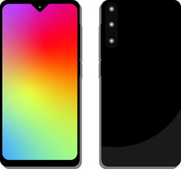 Smartphone design with colored gradient.