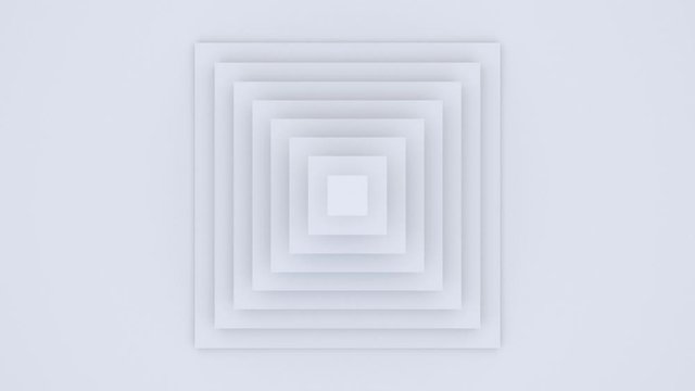 White light background, architectural futuristic construction, 3d motion design, layered paper art, looping animated 4K wallpaper, abstract geometric pattern, rectangles animation, square shapes