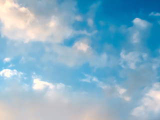 Fototapeta na wymiar View of the clouds through a light filter